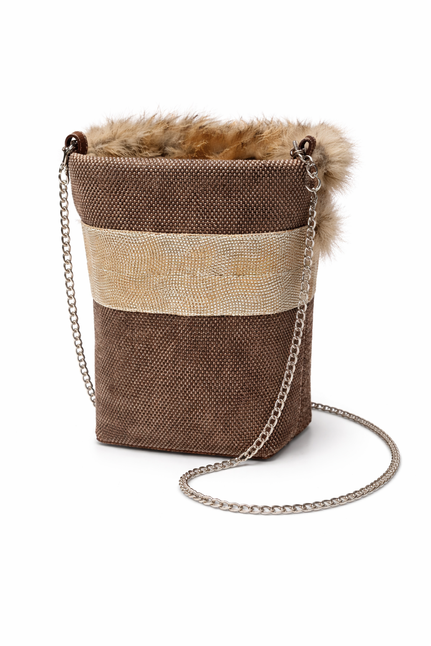 FUR TRIM MINI BAG
