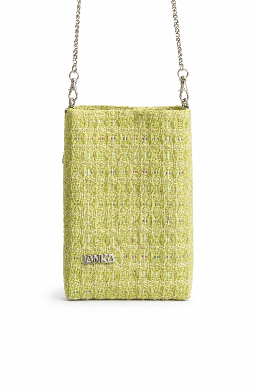 GREEN "LINTON" TWEED BAG