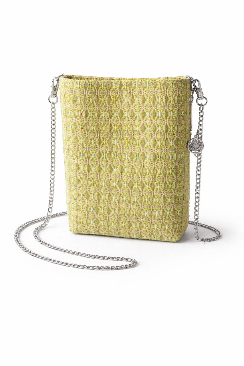 GREEN "LINTON" TWEED BAG