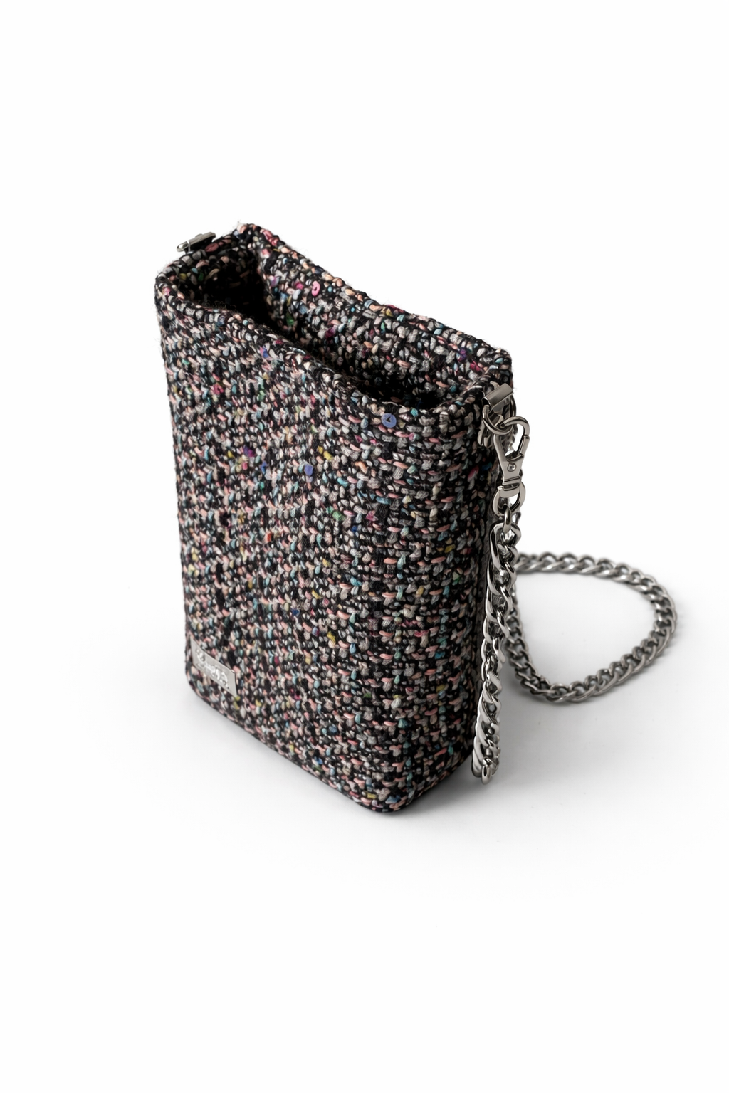 BLACK "LINTON" TWEED BAG